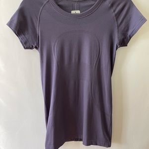 Purple Lululemon workout shirt